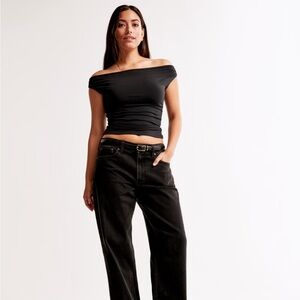 Abercrombie Off-The-Shoulder Ruched Top
